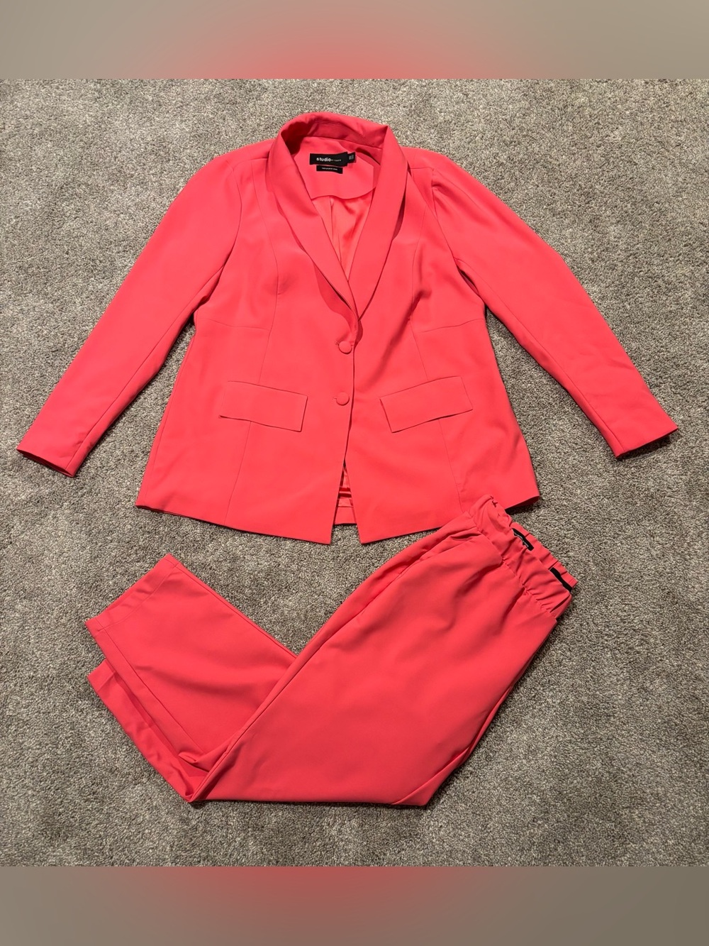 Studio by Torrid Women's Hot Pink 2-Piece Pant Suit Plus Size Lapel Lined M/L 00